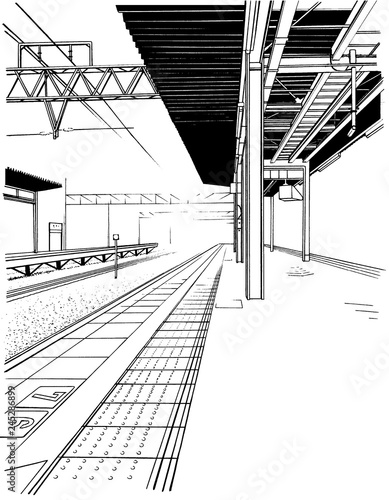 最高のイラスト画像 ベスト50 駅 プラットホーム 駅 ホーム イラスト