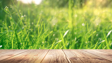 Spring background table. 