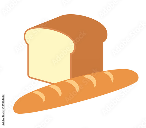 フランスパンと食パン Adobe Stock でこのストックイラストを購入し