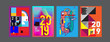 © yahya - 2019 New Poster Design Template. Trendy Vector Typography and Colorful Illustration Collage for Cover and Page Layout Design Template in eps10
