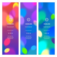 Poster - Bright Colorful Banners with Bokeh Lights. Rainbow Colored Banner Design.