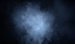 Blue fog and misty effect on black background. Smoke texture overlays