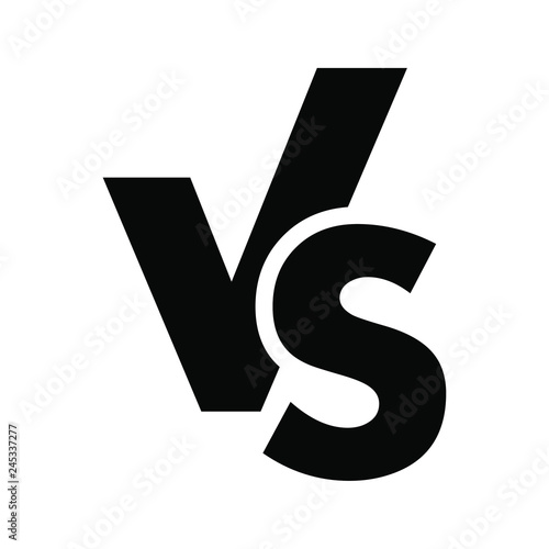 VS versus letters vector logo icon isolated on white background. VS