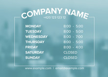 Shop Opening Time Hours Vector Template