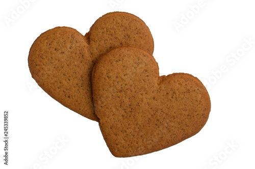 Heart Shaped Cookies Gingerbread Isolated On White Background Traditional Christmas Cookies In Norway Sweden Denmark Iceland Estonia And Latvia Buy This Stock Photo And Explore Similar Images At Adobe Stock