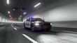 © temp-64GTX - Police car rides through tunnel 3d rendering