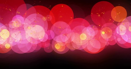 Wall Mural - abstract background with soft circle bokeh defocused and blurred on black background. red and yellow
