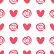 Pattern with rose and heart