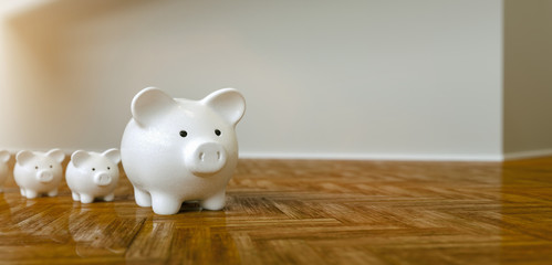 Piggy Bank save money real estate investment concept