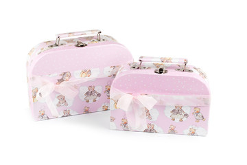 Two pink suitcase