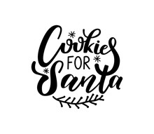 Cookies For Santa Lettering Doodle Winter Branch