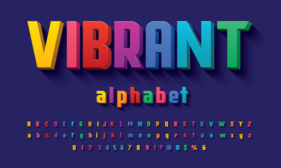 vector of modern 3d bold alphabet design