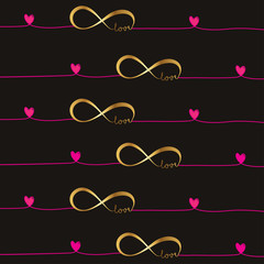 golden infinity background, vector illustration