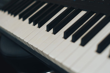 Poster - Piano keyboard studio background