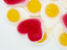 Colorful And Lovely Collection Of Sweet Jelly(jelly Bean, Heart Shaped Jelly, Sunny Side Up Egg Shaped Jelly)