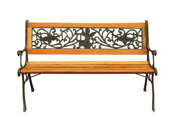 Wall Mural - garden bench (with clipping path) isolated on white background