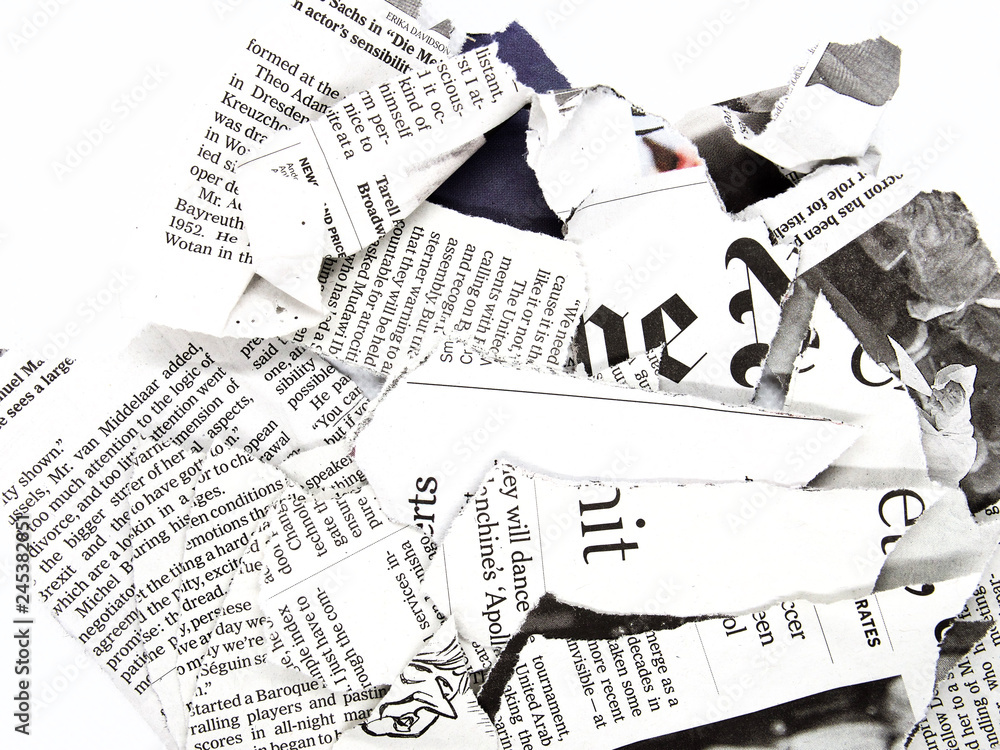 Squashed Newspaper torn and crumpled newspaper Stock Photo | Adobe Stock