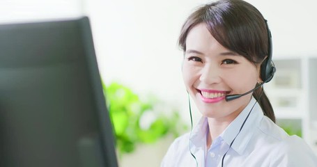 Sticker - business woman wearing headset