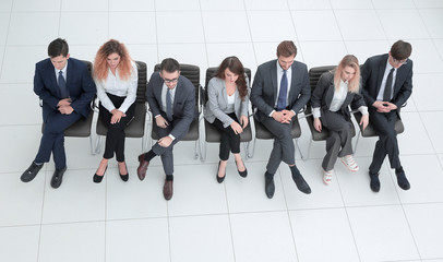 Canvas Print - modern business team using their smart phones.