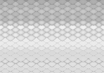 Wall Mural - 3d rendering. modern design white and gray gradient fish or snake skin surface pattern curve texture background.