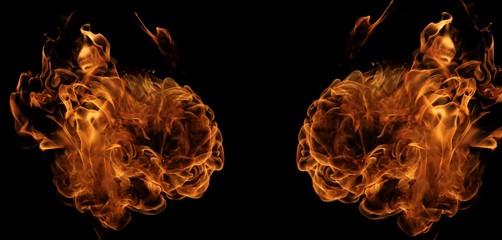  Fire illustration with a black background