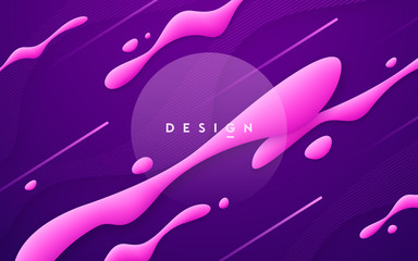 Wall Mural - abstract gradient geometric design, colorful wavy minimal background.