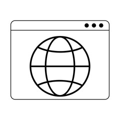 Wall Mural - website with global sphere symbol in black and white