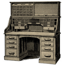 Roll Top Desk From 19th Century Illustration