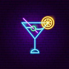 Poster - Martini Cocktail Neon Sign