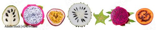 Fotografía Isolated collection of exotic fruits