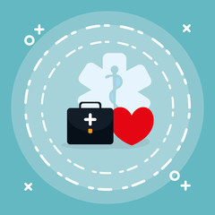 Sticker - medical kit with heart cardio