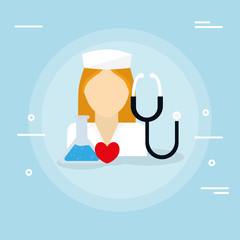 Wall Mural - medical nurse with stethoscope