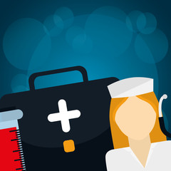 Sticker - medical nurse with medical kit