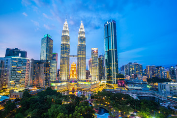 Beautiful architecture building exterior city in kuala lumpur skyline