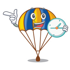 Sticker - With clock parachute isolated with in the cartoons