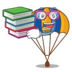 Wall Mural - Student with book parachute in shape of acartoon fuuny