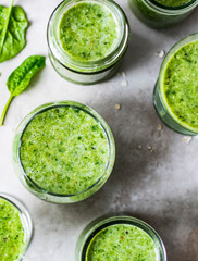 Poster - Fresh green smoothie in glasses