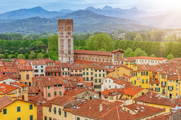 Fototapete - Lucca landscape, Tuscany, Italy, Europe