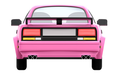 Wall Mural - car 1980 cyberpunk pink back