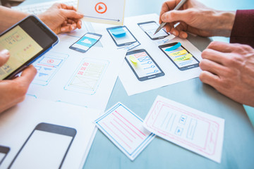 Design development of graphic web applications for mobile phones. User experience concept.  