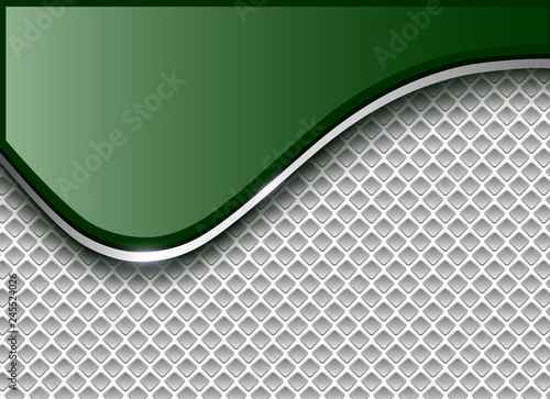 Abstract business background, elegant silver green v