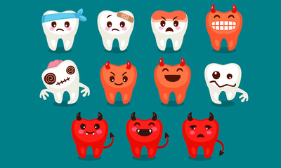 Wall Mural - Tooth emoji part 5