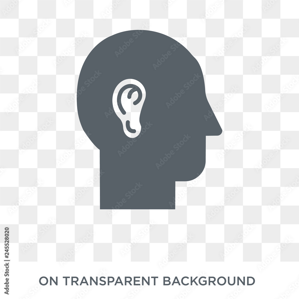 Ear icon. Trendy flat vector Ear icon on transparent background from ...