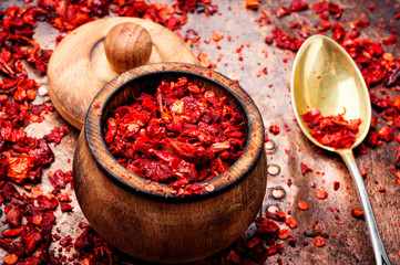 Wall Mural - Heap of red pepper flakes