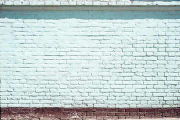  Vintage Brick Wall White Painted Texture. Horizontal background