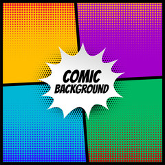 Poster - comic halftone background in different colors