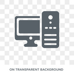 Wall Mural - desktop computer icon. trendy flat vector desktop computer icon on transparent background from elect