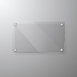 Vector modern Glassy signage template with space for message. Clear acrylic signboard design mock up
