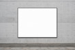 blank billboard on concrete wall with copy space for advertisment , banner mock up  