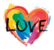 Brush painted pride heart vector image